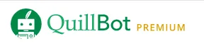 QuillBot Premium logo with green quill pen icon and text showing premium subscription status