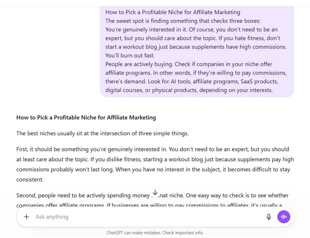 ChatGPT improving a paragraph to make it clearer for small business owners
