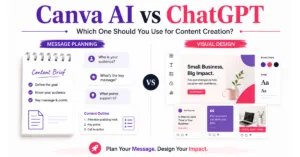 Canva AI vs ChatGPT comparison for small business content creation