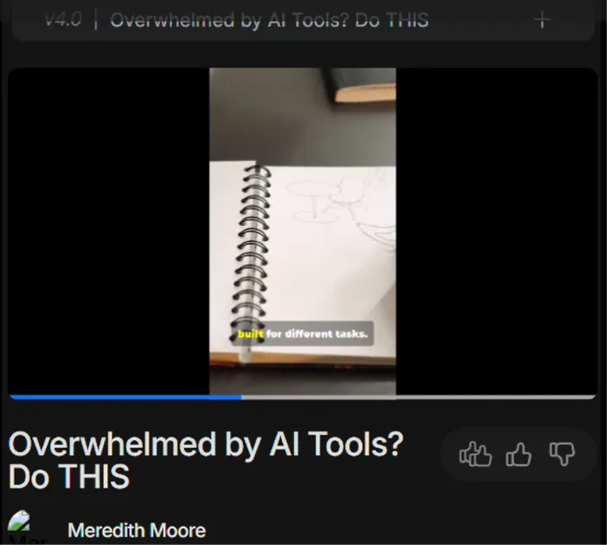 InVideo AI video preview showing small captions before editing them to make the text easier to read.